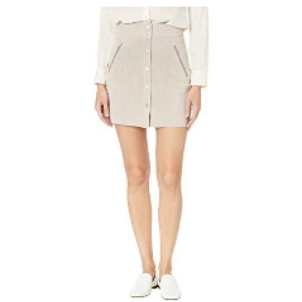 Blank NYC Snap Front Suede Mini Skirt